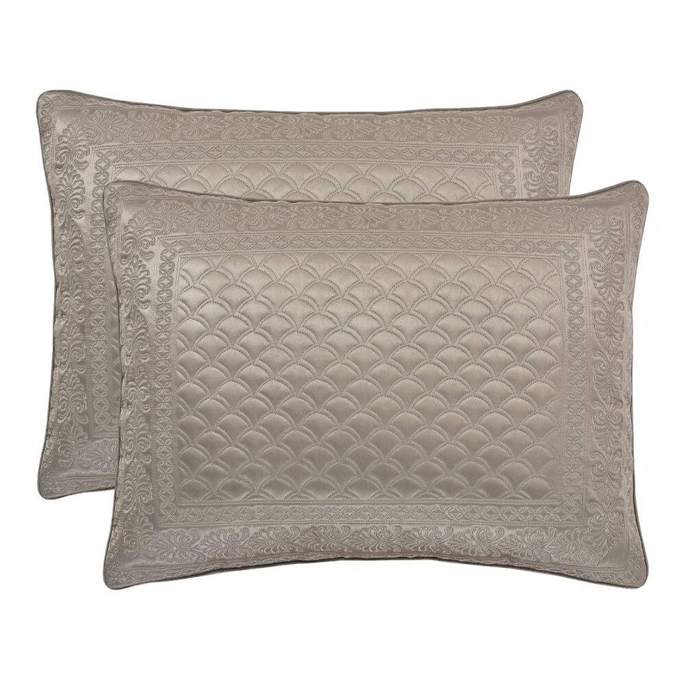 NWT J. Queen New York Lyndon Quilted Single Pillow Sham Taupe Brown King